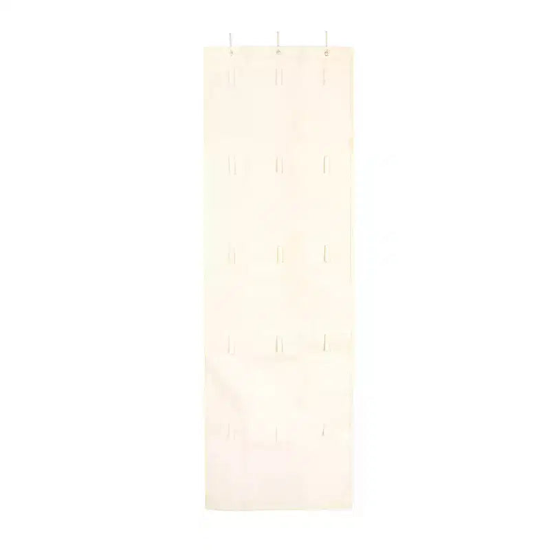 Household Essentials Organisateur de casquettes et de chapeaux en mélange de coton à suspendre à la porte avec 15 cintres à boucles et crochets Naturel