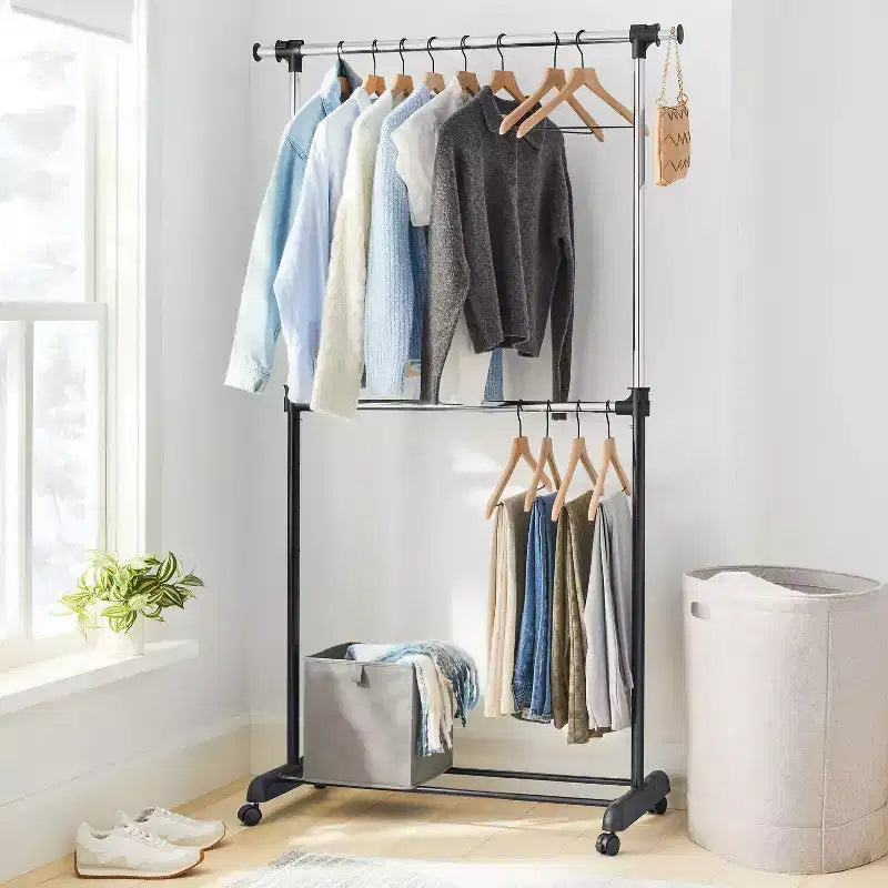 Portant à vêtements double ajustable - ™