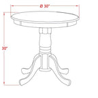 Table à manger ronde en bois, finition acajou