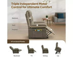 Fauteuil releveur électrique pour personnes âgées, inclinable avec triple moteur, poche latérale et rembourrage doux pour salon et chambre