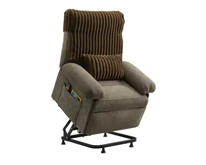 Fauteuil releveur électrique pour personnes âgées, inclinable avec triple moteur, poche latérale et rembourrage doux pour salon et chambre