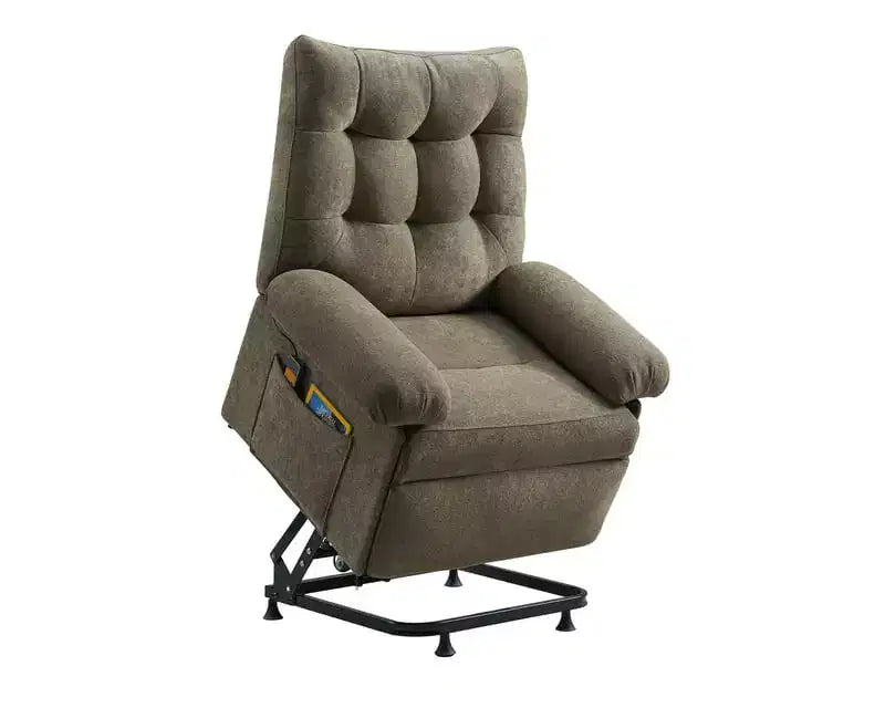 Fauteuil releveur électrique pour personnes âgées, inclinable avec triple moteur, poche latérale et rembourrage doux pour salon et chambre