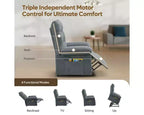 Fauteuil releveur électrique pour personnes âgées, inclinable avec triple moteur, poche latérale et rembourrage doux pour salon et chambre