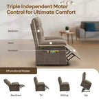 Fauteuil releveur électrique pour personnes âgées, inclinable avec triple moteur, poche latérale et rembourrage doux pour salon et chambre
