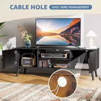 Le meuble TV en panneaux peut ranger des armoires noires, convient pour meuble TV de salon ou de bureau à domicile.