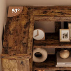 Étagère d'angle en forme de L de 73 po – Étagère de style rustique à 5 niveaux avec capacité de 60 lb, panneaux en MDF épaissi