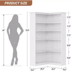 Étagère d'angle en forme de L de 73 po – Étagère de style rustique à 5 niveaux avec capacité de 60 lb, panneaux en MDF épaissi