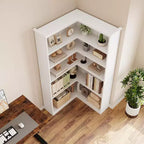 Étagère d'angle en forme de L de 73 po – Étagère de style rustique à 5 niveaux avec capacité de 60 lb, panneaux en MDF épaissi