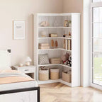 Étagère d'angle en forme de L de 73 po – Étagère de style rustique à 5 niveaux avec capacité de 60 lb, panneaux en MDF épaissi
