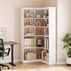 Étagère d'angle en forme de L de 73 po – Étagère de style rustique à 5 niveaux avec capacité de 60 lb, panneaux en MDF épaissi