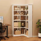 Étagère d'angle en forme de L de 73 po – Étagère de style rustique à 5 niveaux avec capacité de 60 lb, panneaux en MDF épaissi