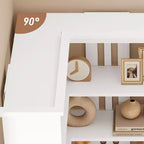 Étagère d'angle en forme de L de 73 po – Étagère de style rustique à 5 niveaux avec capacité de 60 lb, panneaux en MDF épaissi