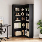Étagère d'angle en forme de L de 73 po – Étagère de style rustique à 5 niveaux avec capacité de 60 lb, panneaux en MDF épaissi