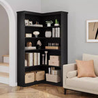 Étagère d'angle en forme de L de 73 po – Étagère de style rustique à 5 niveaux avec capacité de 60 lb, panneaux en MDF épaissi