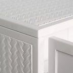 Meuble mural à 2 portes et motif tressé avec 3 niveaux de rangement et portes vitrées pour entrée/salle à manger/salon/cuisine