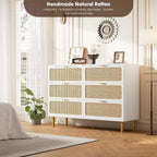 Commode double à 6 tiroirs - Grand plateau, grande capacité de rangement pour chambre à coucher ou salon