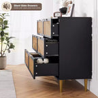Commode double à 6 tiroirs - Grand plateau, grande capacité de rangement pour chambre à coucher ou salon