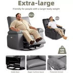 Fauteuil Inclinable Large Surdimensionné - Chauffant et Massant, Grand Fauteuil Inclinable Manuel en Cuir PU pour Adultes, avec Rembourrage en Éponge 1,5 Fois Plus Épais et Mécanisme d'Inclinaison Facile