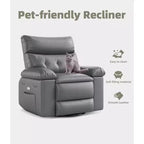 Fauteuil Inclinable Large Surdimensionné - Chauffant et Massant, Grand Fauteuil Inclinable Manuel en Cuir PU pour Adultes, avec Rembourrage en Éponge 1,5 Fois Plus Épais et Mécanisme d'Inclinaison Facile