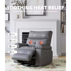 Fauteuil Inclinable Large Surdimensionné - Chauffant et Massant, Grand Fauteuil Inclinable Manuel en Cuir PU pour Adultes, avec Rembourrage en Éponge 1,5 Fois Plus Épais et Mécanisme d'Inclinaison Facile