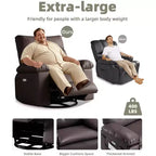 Fauteuil Inclinable Large Surdimensionné - Chauffant et Massant, Grand Fauteuil Inclinable Manuel en Cuir PU pour Adultes, avec Rembourrage en Éponge 1,5 Fois Plus Épais et Mécanisme d'Inclinaison Facile