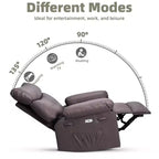 Fauteuil Inclinable Large Surdimensionné - Chauffant et Massant, Grand Fauteuil Inclinable Manuel en Cuir PU pour Adultes, avec Rembourrage en Éponge 1,5 Fois Plus Épais et Mécanisme d'Inclinaison Facile