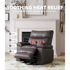 Fauteuil Inclinable Large Surdimensionné - Chauffant et Massant, Grand Fauteuil Inclinable Manuel en Cuir PU pour Adultes, avec Rembourrage en Éponge 1,5 Fois Plus Épais et Mécanisme d'Inclinaison Facile