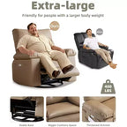 Fauteuil Inclinable Large Surdimensionné - Chauffant et Massant, Grand Fauteuil Inclinable Manuel en Cuir PU pour Adultes, avec Rembourrage en Éponge 1,5 Fois Plus Épais et Mécanisme d'Inclinaison Facile
