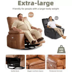 Fauteuil Inclinable Large Surdimensionné - Chauffant et Massant, Grand Fauteuil Inclinable Manuel en Cuir PU pour Adultes, avec Rembourrage en Éponge 1,5 Fois Plus Épais et Mécanisme d'Inclinaison Facile