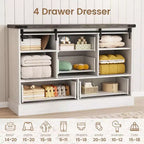 Buffet avec tiroirs, grand buffet de rangement avec étagères et portes, meuble de bar à café de style fermier pour cuisine, salle à manger