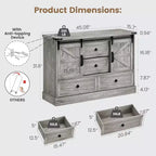Buffet avec tiroirs, grand buffet de rangement avec étagères et portes, meuble de bar à café de style fermier pour cuisine, salle à manger