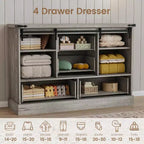 Buffet avec tiroirs, grand buffet de rangement avec étagères et portes, meuble de bar à café de style fermier pour cuisine, salle à manger