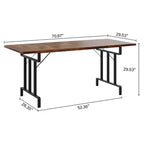 Table à manger, table de ferme rectangulaire en bois - 6 places, design industriel vintage (salle à manger/bureau à domicile, montage facile)