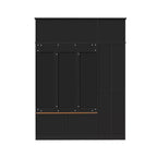 Meuble d'entrée 3-en-1 avec banc, portemanteau avec placard de rangement, tiroirs et crochets, organisateur d'entrée multifonctionnel -