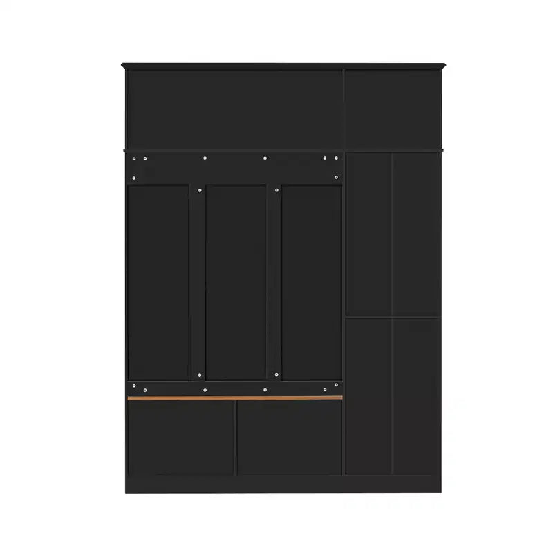 Meuble d'entrée 3-en-1 avec banc, portemanteau avec placard de rangement, tiroirs et crochets, organisateur d'entrée multifonctionnel -