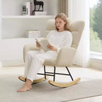 Fauteuil pour adultes, Fauteuil à bascule de lecture avec ottoman, Fauteuil à bascule planeur avec dossier haut, Chambre de bébé