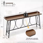 Table de bar moderne haute de 208,94 cm pour bar, coin café, cuisine, salle à manger et console, couleur marron