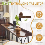 Table de bar moderne haute de 208,94 cm pour bar, coin café, cuisine, salle à manger et console, couleur marron