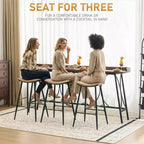 Table de bar moderne haute de 208,94 cm pour bar, coin café, cuisine, salle à manger et console, couleur marron