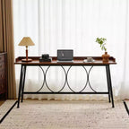 Table de bar moderne haute de 208,94 cm pour bar, coin café, cuisine, salle à manger et console, couleur marron