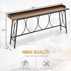 Table de bar moderne haute de 208,94 cm pour bar, coin café, cuisine, salle à manger et console, couleur marron