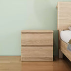 Designed for everyday convenience, this 19.7-Inch Natural Nightstand with 2 Drawers, Beside Table with Drawers Handle Free Design,Thickened Top.