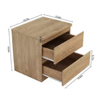 Conçue pour un usage quotidien pratique, cette table de chevet naturelle de 50 cm avec 2 tiroirs, une table d'appoint avec tiroirs sans poignée, un plateau épaissi.
