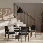 Nathan James Set of 4 Cohen Faux Leather Dining Chair Black