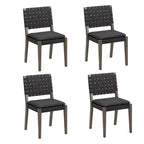 de 4 chaises de salle à manger Cohen en similicuir noir