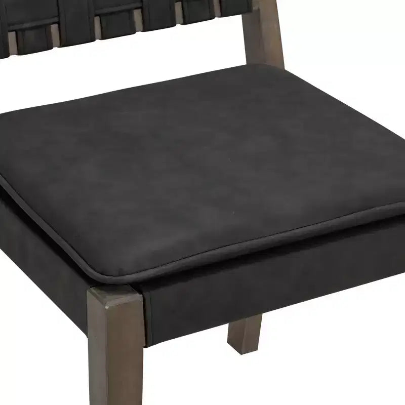 de 4 chaises de salle à manger Cohen en similicuir noir