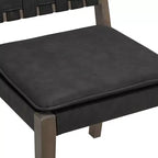 de 4 chaises de salle à manger Cohen en similicuir noir