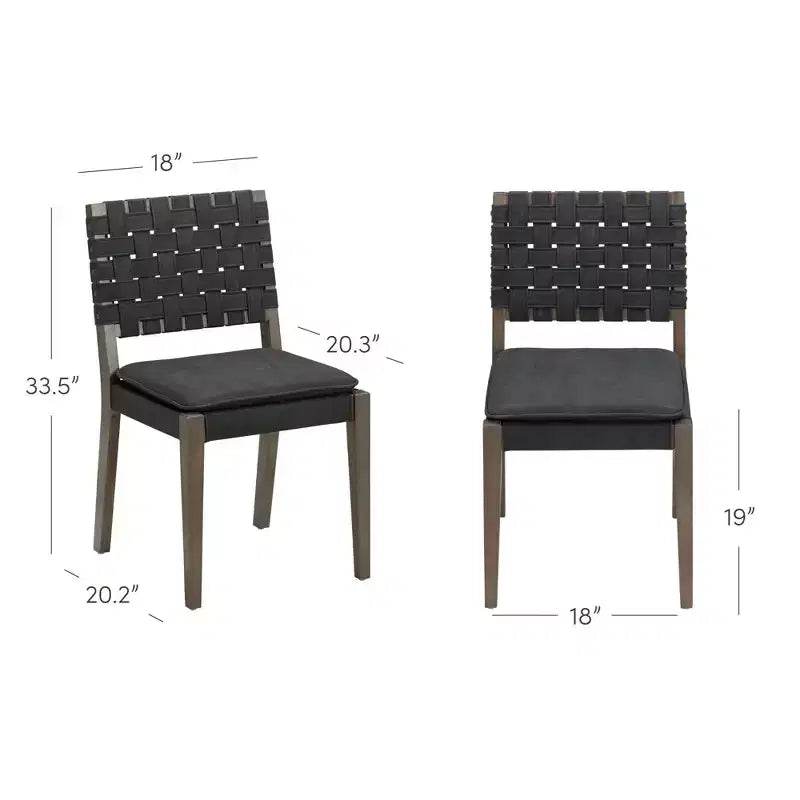 de 4 chaises de salle à manger Cohen en similicuir noir