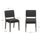 de 4 chaises de salle à manger Cohen en similicuir noir
