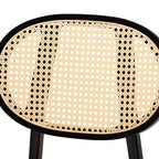 2 chaises de salle à manger Darrion en tissu et bois Crème/Noir/Marron clair : Revêtement en polyester, Structure en bois d'hévéa